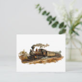 illustratie van het stoomtreinlandschap briefkaart (Staand voorkant)