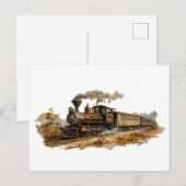 illustratie van het stoomtreinlandschap briefkaart (Voorkant / Achterkant)