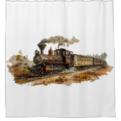 illustratie van het stoomtreinlandschap douchegordijn (Voorkant)