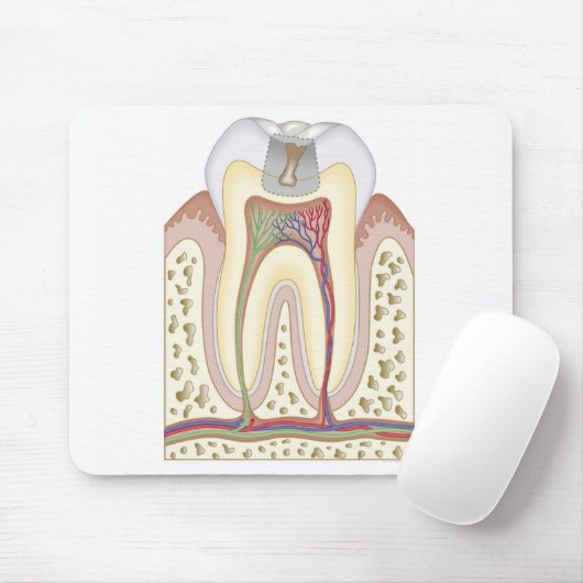 Illustratie van het Tooth Decay Muismat (Met muis)