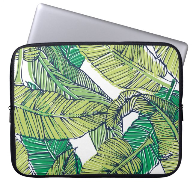 illustratie van het tropische eilandblad/ laptop sleeve (Voorkant)