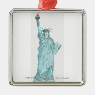 Illustratie van het Vrijheidsbeeld Metalen Ornament