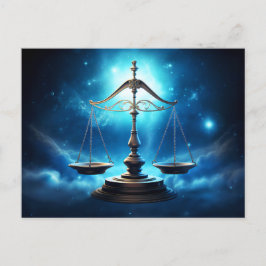 Illustratie van het Weegschaal Zodiac-teken Briefkaart