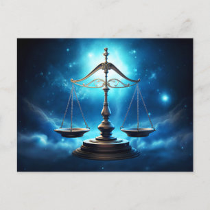 Illustratie van het Weegschaal Zodiac-teken Briefkaart