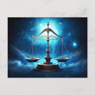 Illustratie van het Weegschaal Zodiac-teken Briefkaart