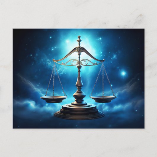 Illustratie van het Weegschaal Zodiac-teken Briefkaart (Voorkant)