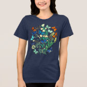  illustratie van het wild - vlindertuin Tri-Blend shirt (Voorkant)