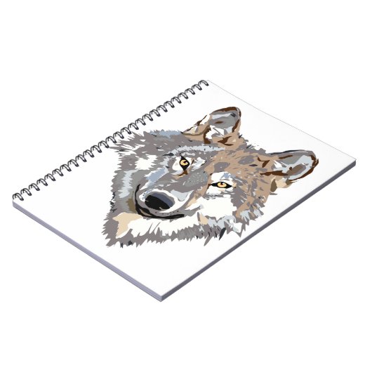 Illustratie van het wolvenhoofd vooraan notitieboek (Linkerzijde)