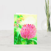 Illustratie van hommel op paardenbloem kaart (Achterkant)