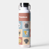 Illustratie van honden collectie aangepaste naam waterfles (Voorkant)