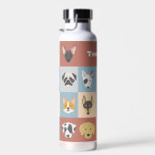 Illustratie van honden collectie aangepaste naam waterfles (Rechts)