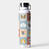 Illustratie van honden collectie aangepaste naam waterfles (Achterkant)