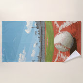 Illustratie van honkbalstadionveld strandlaken (Voorkant)