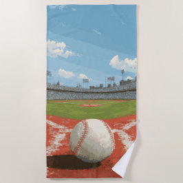 Illustratie van honkbalstadionveld strandlaken