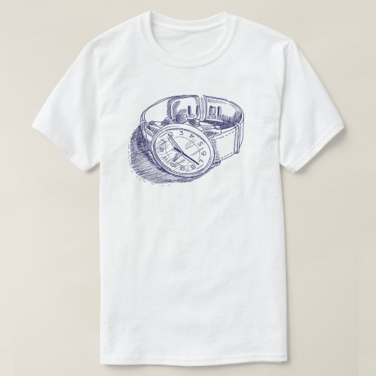 Illustratie van  horloge t-shirt (Design voorkant)