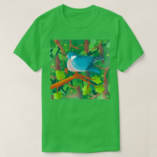 Illustratie van houten duif t-shirt (Design voorkant)