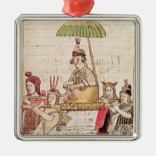 Illustratie van Huascar Inca Metalen Ornament (Voorkant)