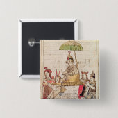 Illustratie van Huascar Inca Vierkante Button 5,1 Cm (Voorkant /achterkant)