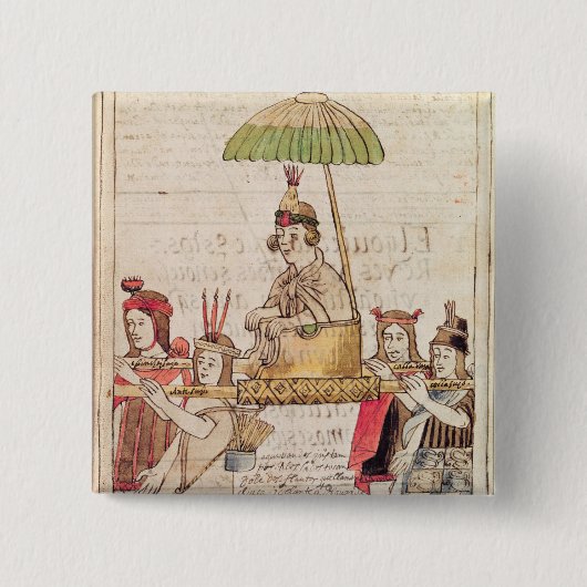 Illustratie van Huascar Inca Vierkante Button 5,1 Cm (Voorkant)