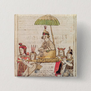 Illustratie van Huascar Inca Vierkante Button 5,1 Cm