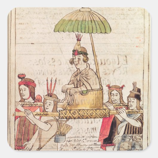 Illustratie van Huascar Inca Vierkante Sticker (Voorkant)