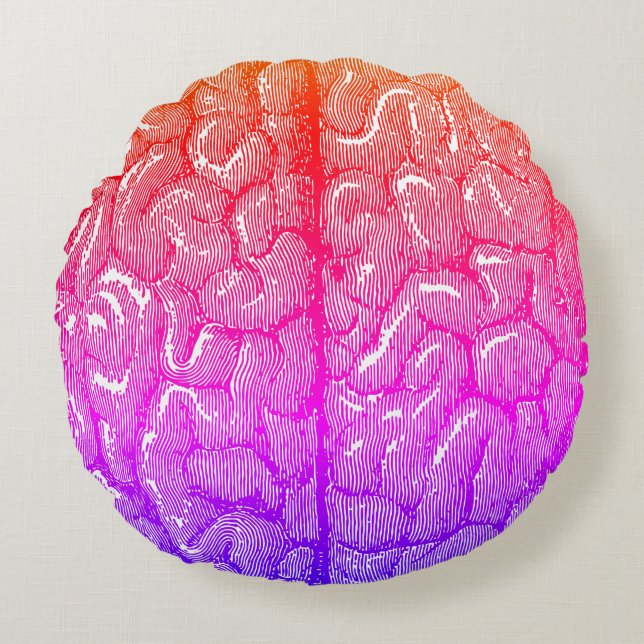  illustratie van humaan brein Ipanema Rond Kussen (Voorkant)