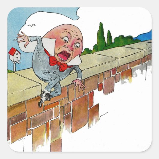 Illustratie van  "Humpty Dumpty Nursery Rhyme" Vierkante Sticker (Voorkant)