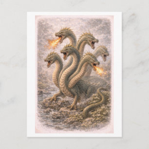 Illustratie van Hydra in vintage stijl (Myth-serie Briefkaart