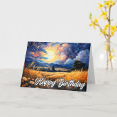 Illustratie van idyllische prairie kaart (Gele Bloem)