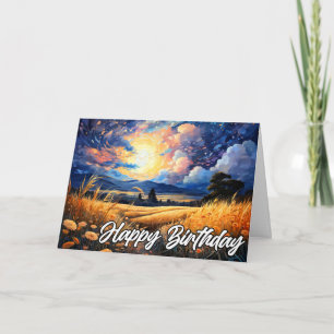 Illustratie van idyllische prairie kaart