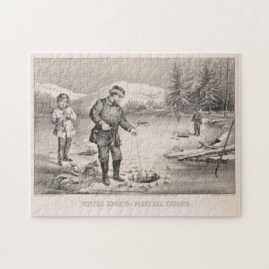  illustratie van ijs Vissen (1872) Legpuzzel (Horizontaal)