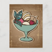 Illustratie van ijscrème in retrostijl briefkaart (Voorkant)