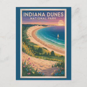 Illustratie van Indiana Dunes National Park Reis Briefkaart