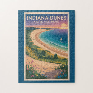 Illustratie van Indiana Dunes National Park Reis Legpuzzel