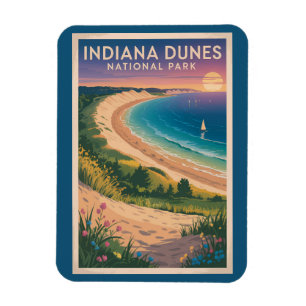 Illustratie van Indiana Dunes National Park Reis Magneet