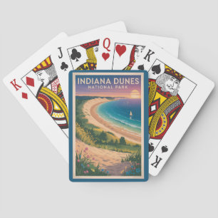Illustratie van Indiana Dunes National Park Reis Pokerkaarten