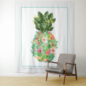 Illustratie van Island Flowers Pineapple Wandkleed (In situ)
