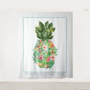 Illustratie van Island Flowers Pineapple Wandkleed