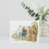 Illustratie van Jacques Cartier converseren met Briefkaart (Staand voorkant)