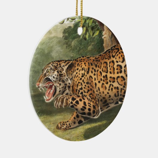 Illustratie van Jaguar (Felis onca) Keramisch Ornament (Rechts)