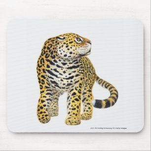 Illustratie van Jaguar met kop in profiel Muismat