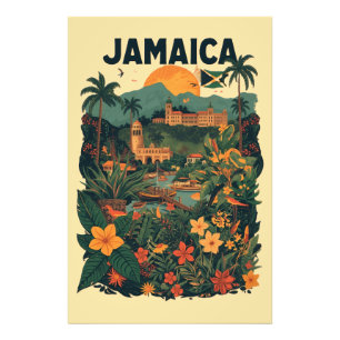 Illustratie van Jamaica-reizen in vintage stijl Foto Afdruk