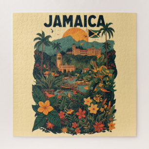 Illustratie van Jamaica-reizen in vintage stijl Legpuzzel