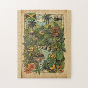 Illustratie van Jamaica-reizen in vintage stijl Legpuzzel
