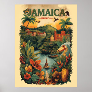 Illustratie van Jamaica-reizen in vintage stijl Poster
