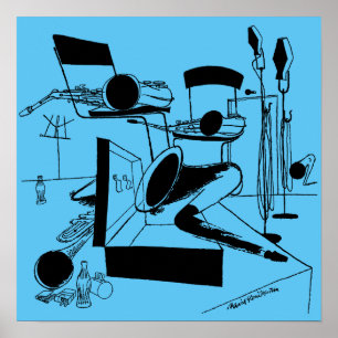  illustratie van jamsessie poster