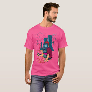 illustratie van jongen met gasmasker,gemaskerde ma t-shirt
