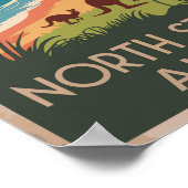 Illustratie van kangoeroes op North Stradbroke Isl Poster (Hoek)
