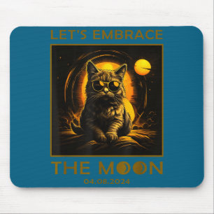 Illustratie van kat die totale zonsverduistering o muismat