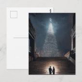 Illustratie van kerstboom in stedelijke omgeving briefkaart (Voorkant / Achterkant)